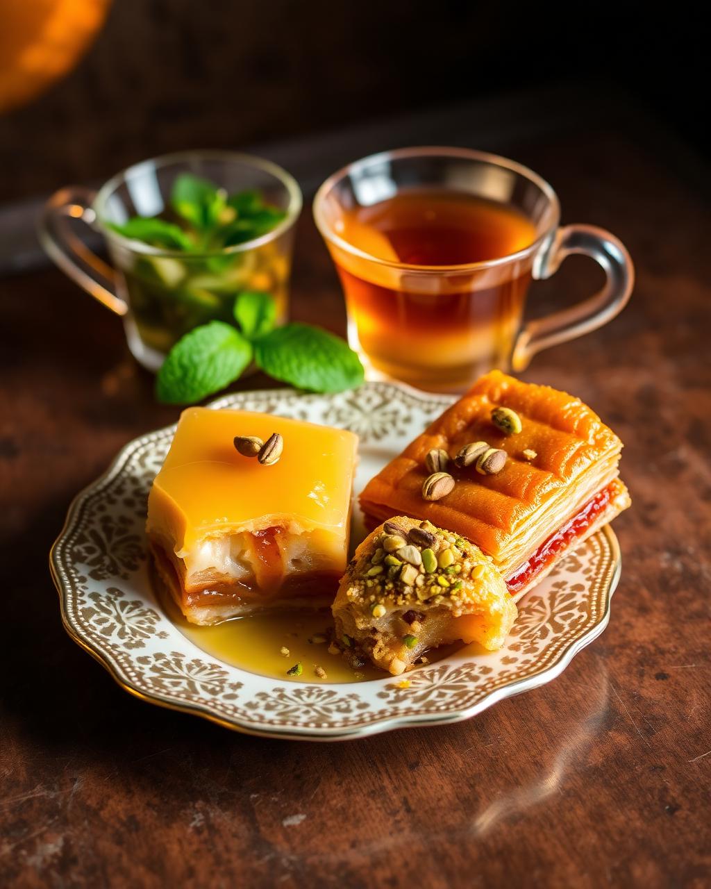 Pâtisseries tunisiennes au miel et pistaches